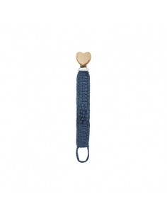 Attache tétine Crochet Bleu