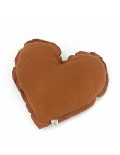 Coussin coeur -Caramel