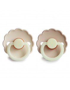 coffret duo attache tétine personnalisable et anneau de dentition en bois  couleur crème et rose clair/ crochet/attache sucette/