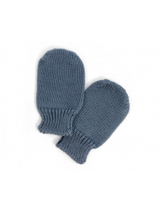 Moufle tricot dusty blue