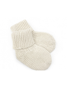 Chaussette bebe tricot beige