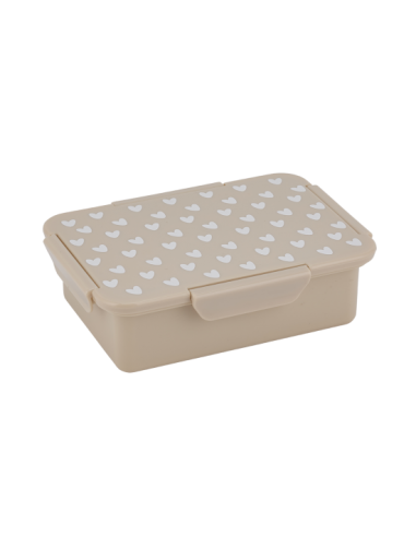 Boite à goûter - Coeurs beige