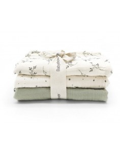 set 3 mini-langes olive bloom