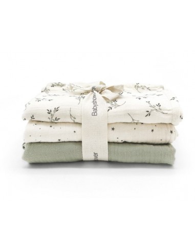 set 3 mini-langes olive bloom